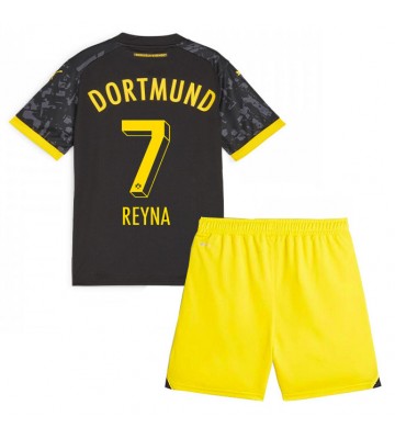 Lacne Dětský Futbalové dres Borussia Dortmund Giovanni Reyna #7 2023-24 Krátky Rukáv - Preč (+ trenírky)